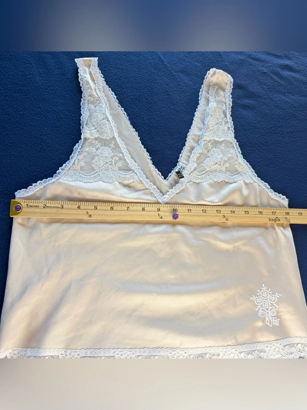 VTG 80s Christian Dior Monogramed Lingerie set size S/M Lace Camisole and Slip